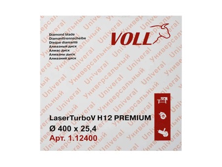 Алмазный диск Laser Turbo V Н12 PREMIUM VOLL 400 х 25.4 мм Алмазный диск Laser Turbo V Н12 PREMIUM VOLL 400 х 25.4 мм